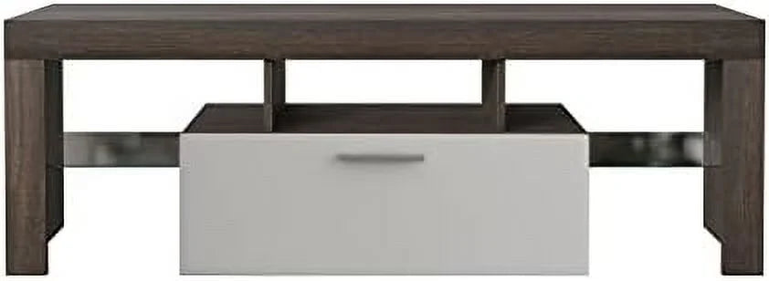 Brown TV Stand with LED Lights and Drawer M16906