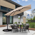 8 Feet Beige Cantilever Square Patio Umbrella R90088
