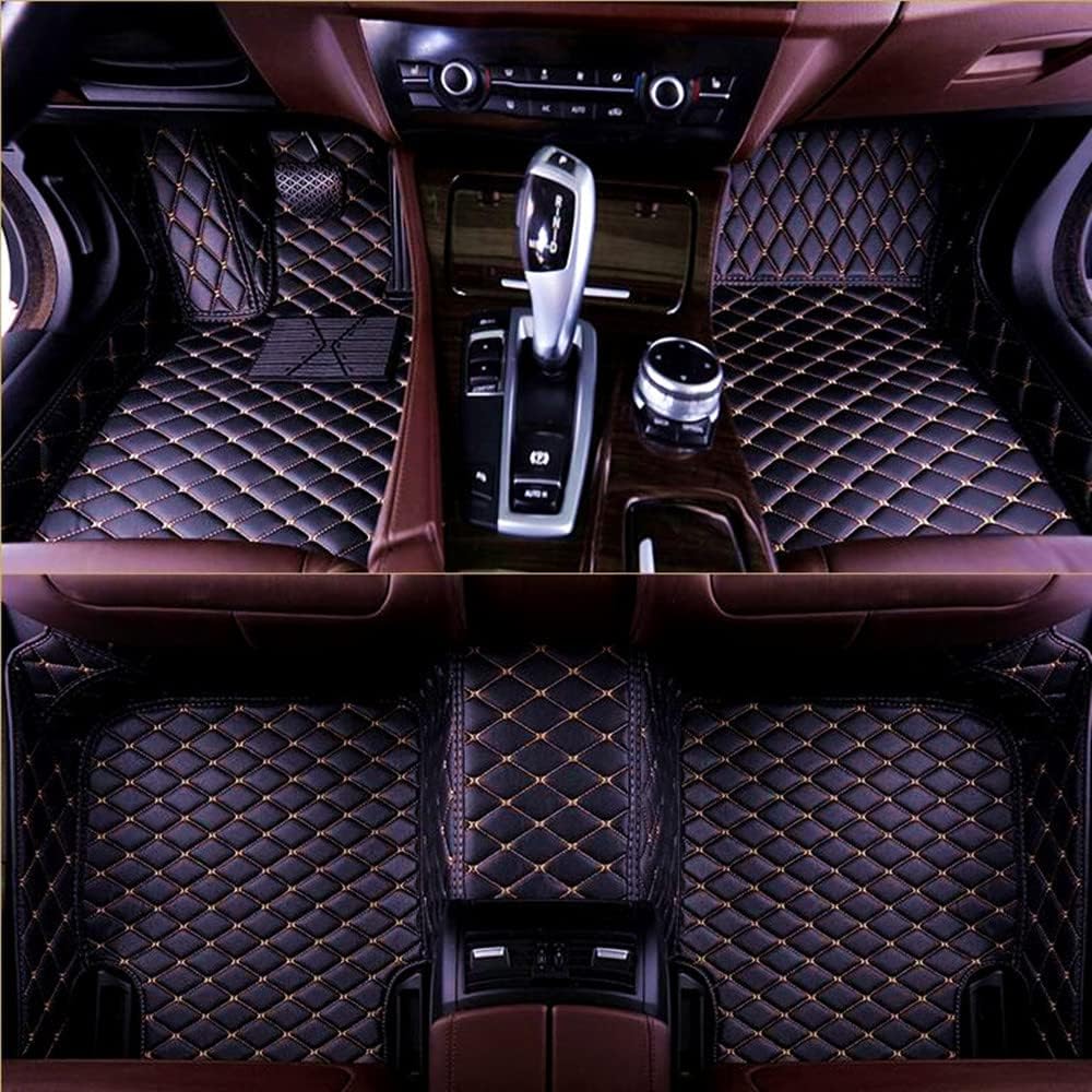 Custom Car Floor Mats All Weather Non-Slip Leather Floor Liners Black Blue A347