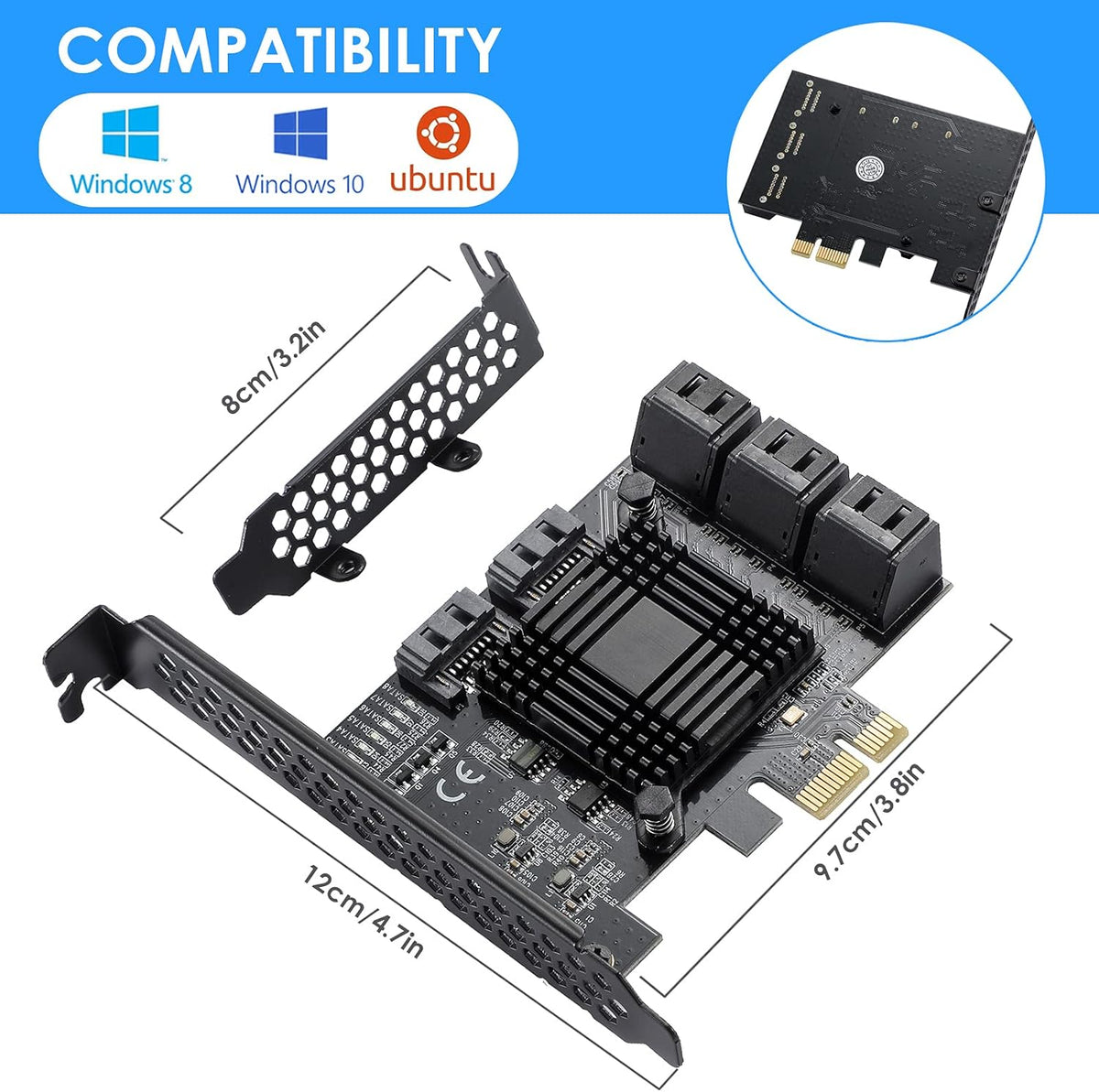 PCIe SATA Card 8 Ports G7685