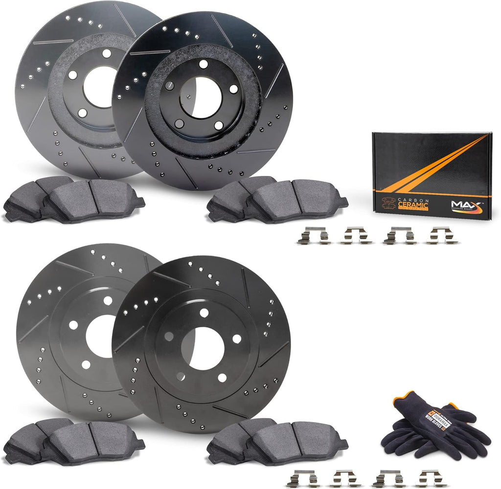Front and Rear Brake Rotors with Carbon Ceramic Pads L273