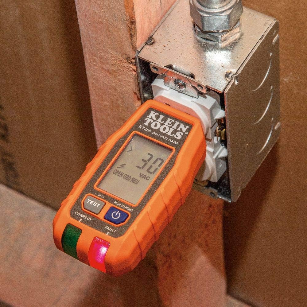 Non-Contact Voltage Tester and GFCI Receptacle Tester with LCD A76068