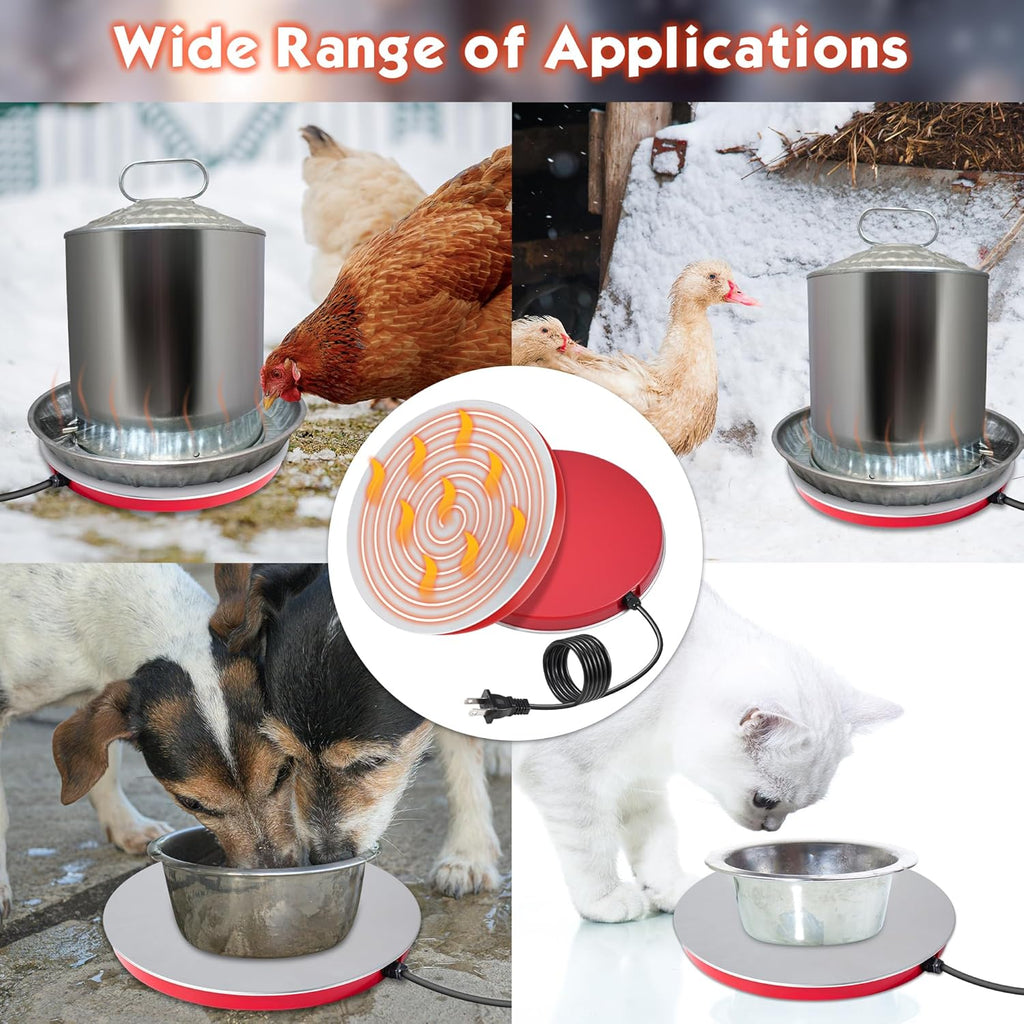 110V 80Watts Heated Chicken Waterer Metal Base N41748