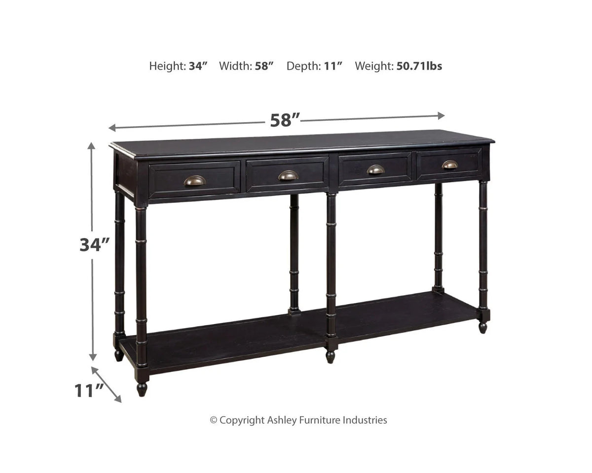 Black Sofa/Console Table D67804
