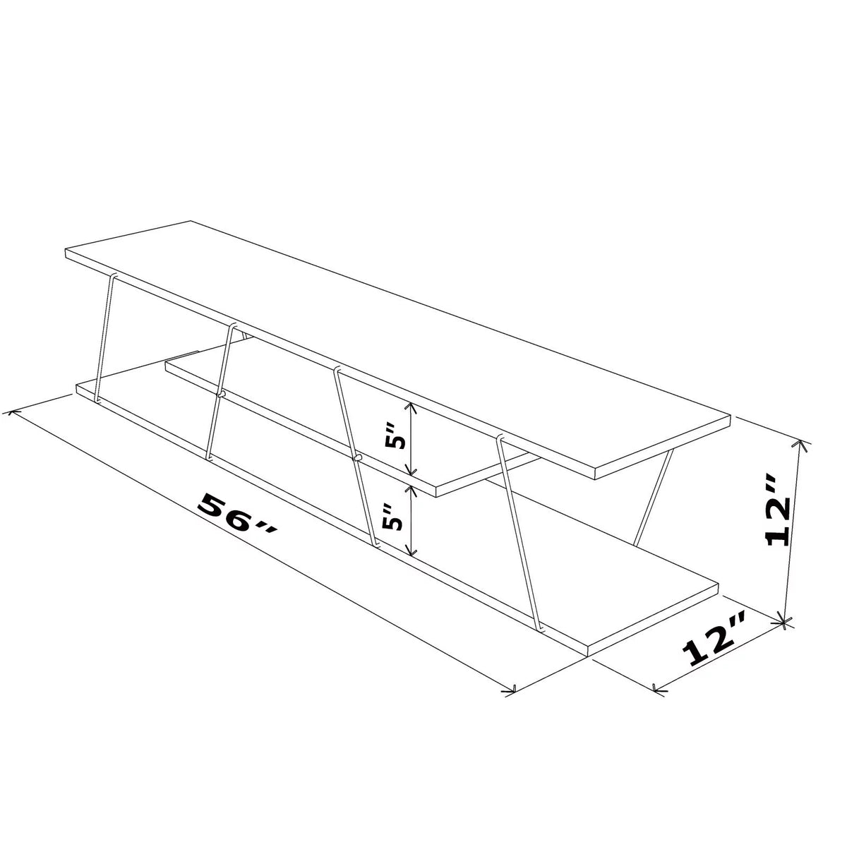 Mid Century Modern 4 Shelves 56 inch TV Stand D6828