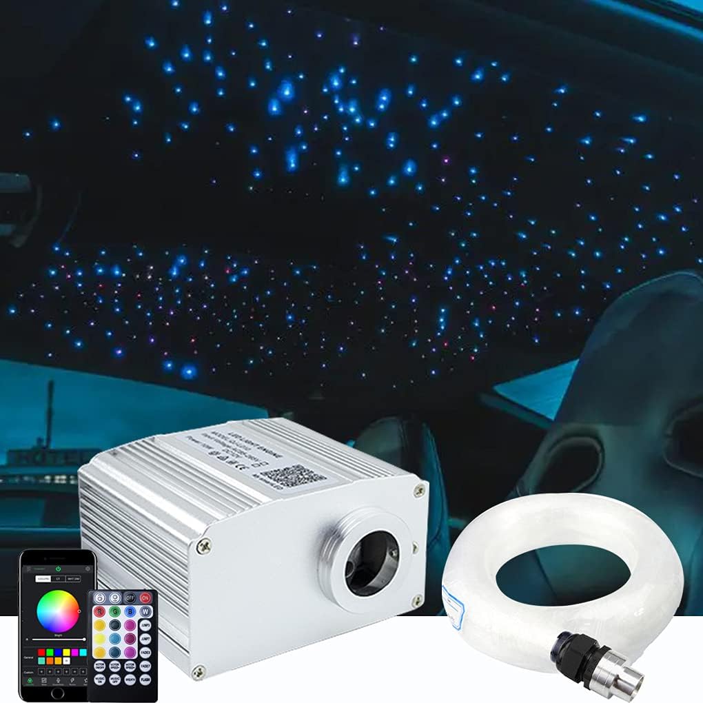 Bluetooth Fiber Optic Star Ceiling Light Kit Mixed 375pcs 9.8ft Strands X28965