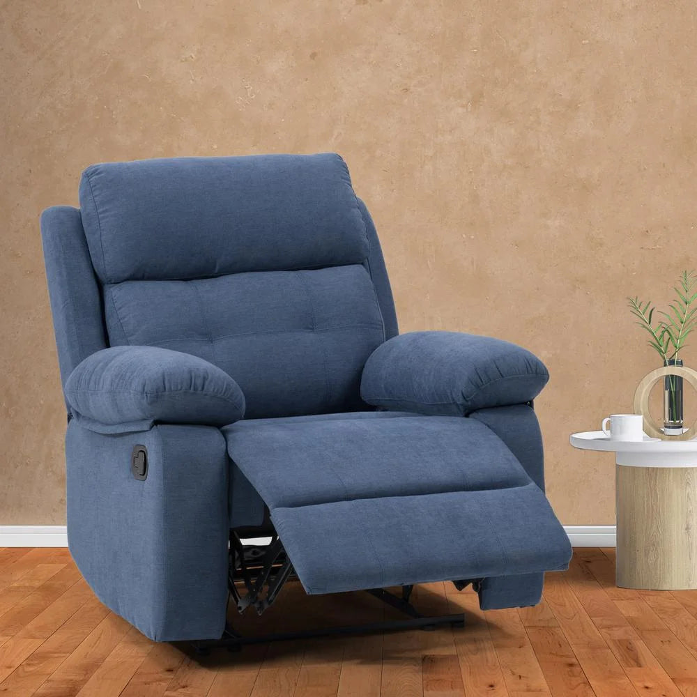 Blue Fabric Manual Recliner R2272