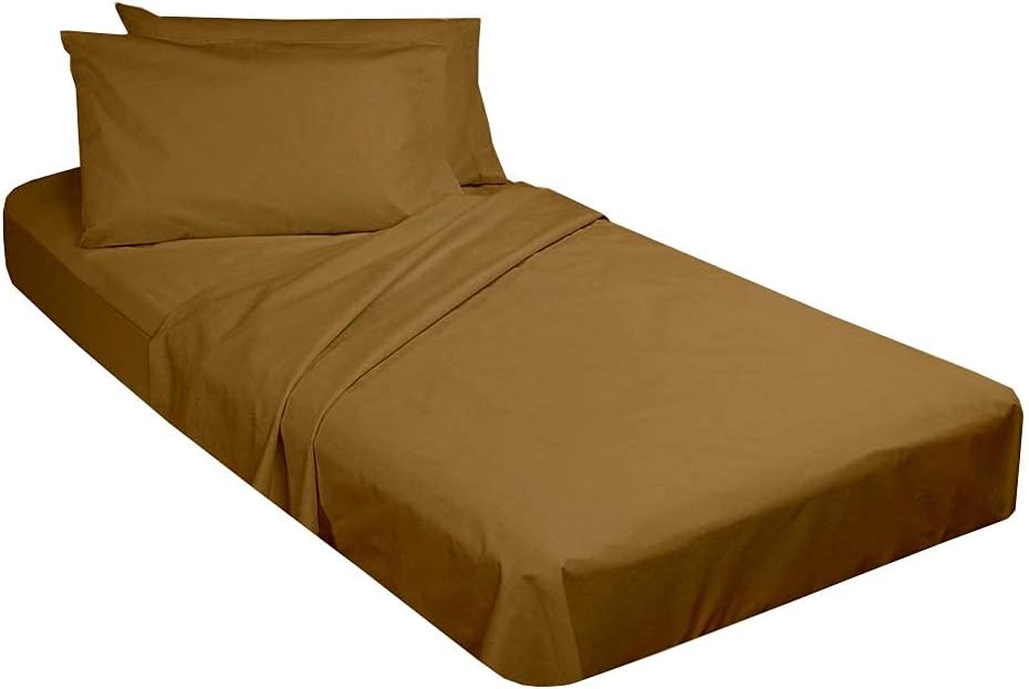 Ivory Solid Cotton Fitted Cot Sheet 4 Piece N169