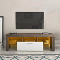 Brown TV Stand with LED Lights and Drawer M16906