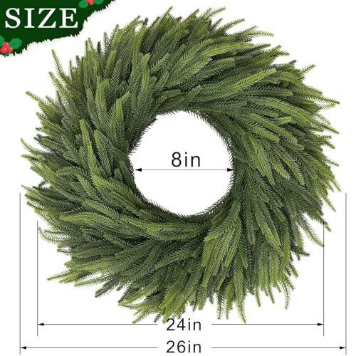 26" Artificial Norfolk Pine Wreath Z8225
