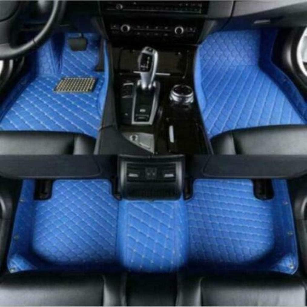 Custom Car Floor Mats All Weather Non-Slip Leather Floor Liners Black Blue A347