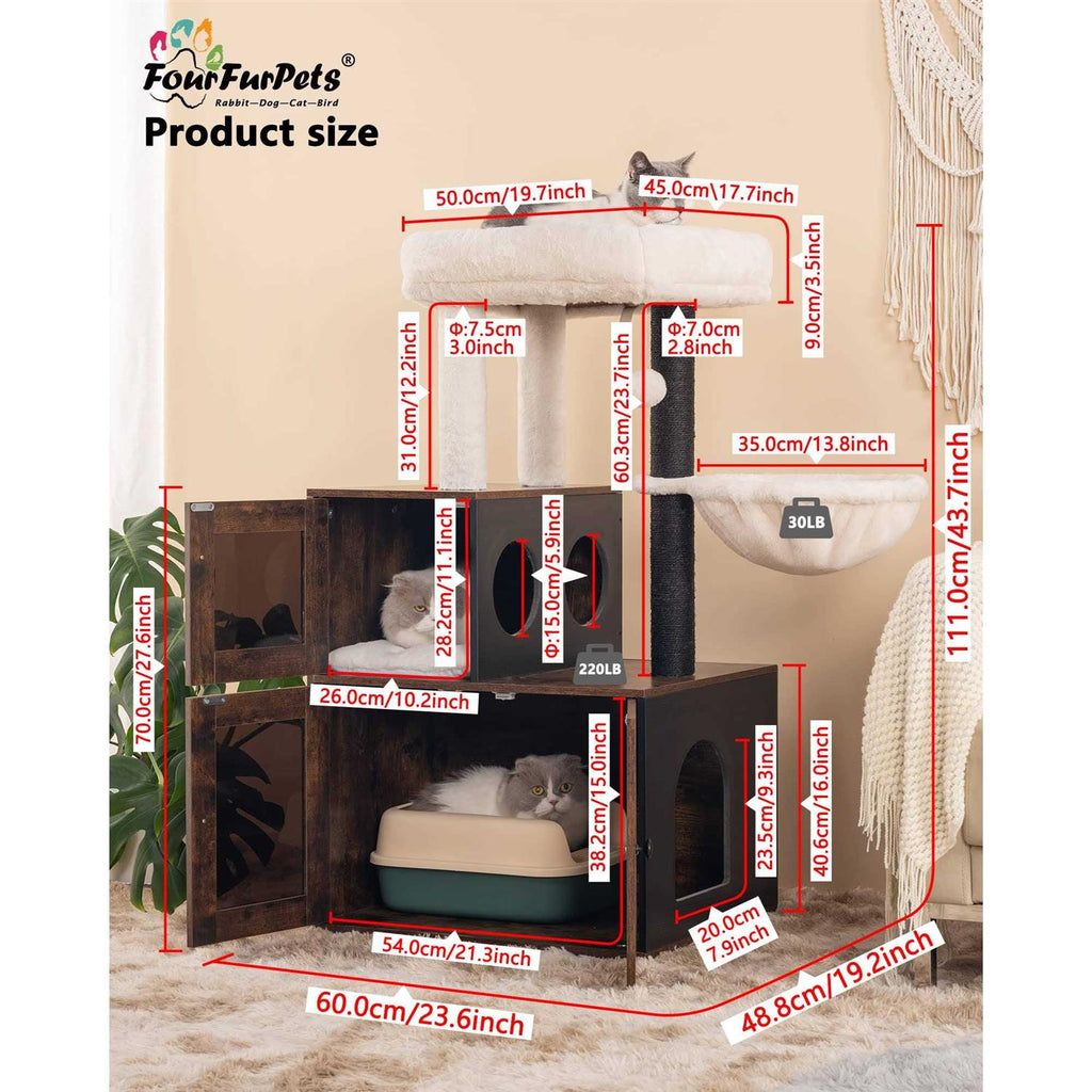 Multipurpose Litter Box Enclosure with Cat Tree I633