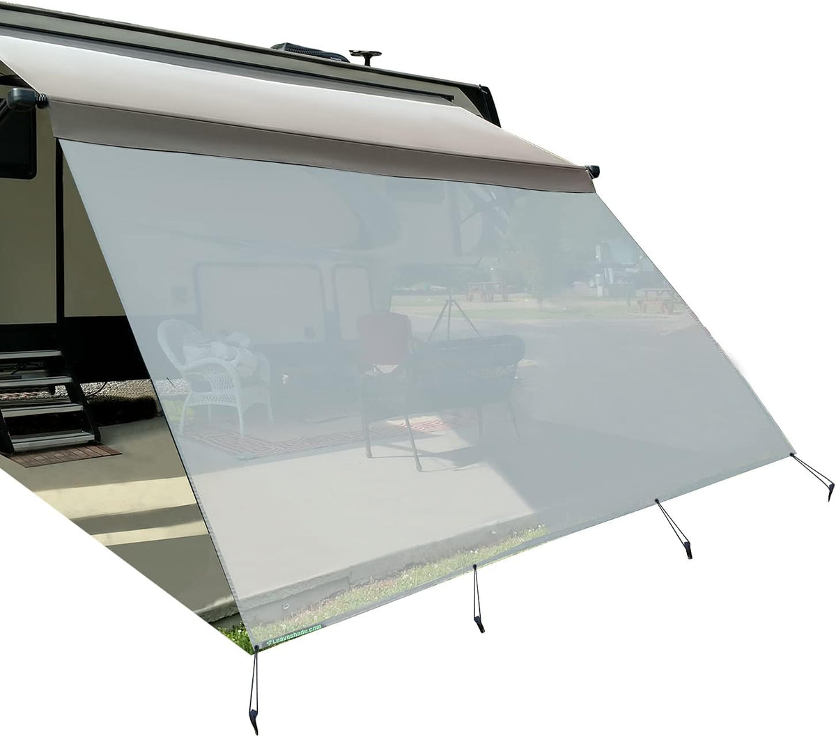 Navy Blue Mesh RV Awning Sunshade Screen N826464