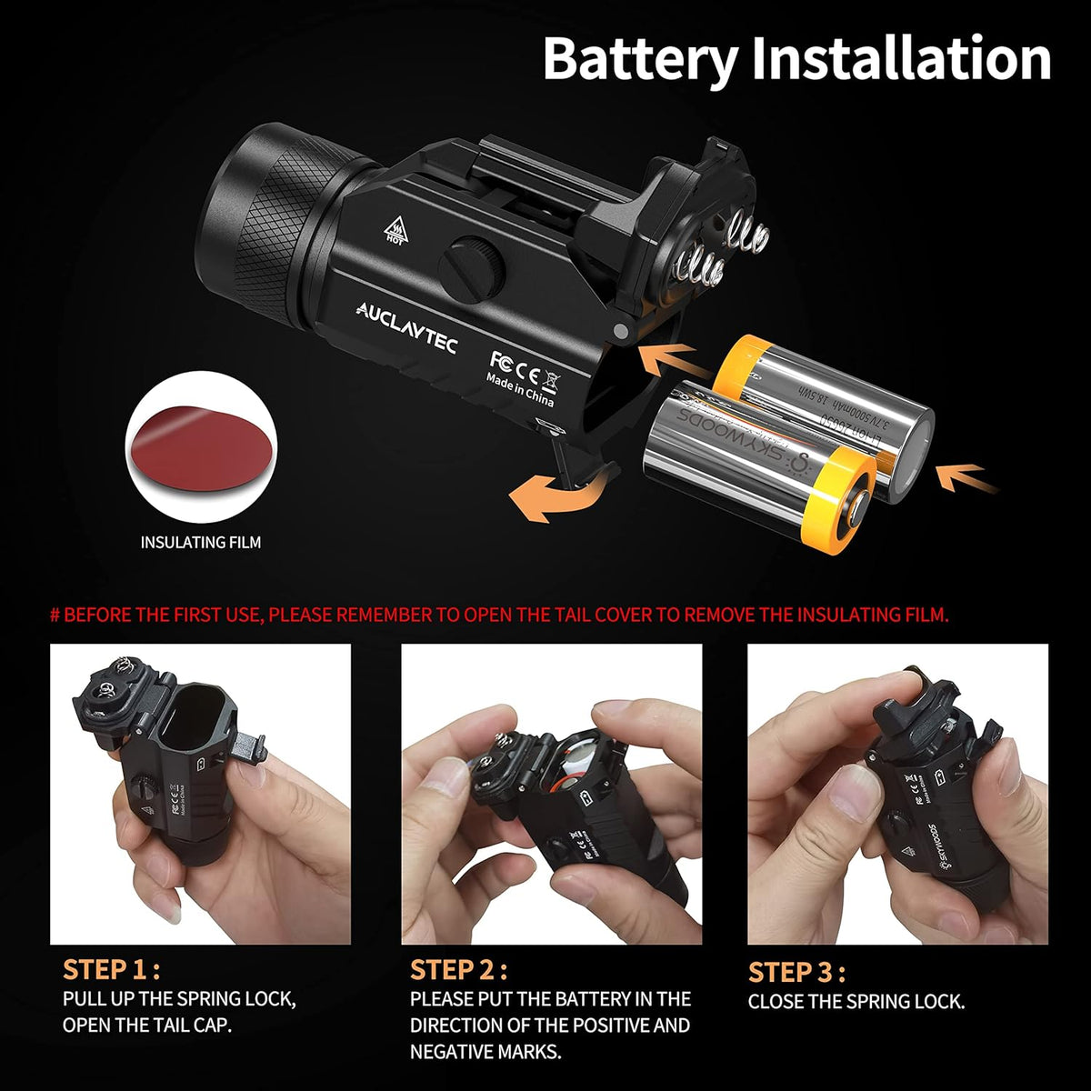 1200 Lumens Mounted Pistol Flashlight with Strobe Mode A363