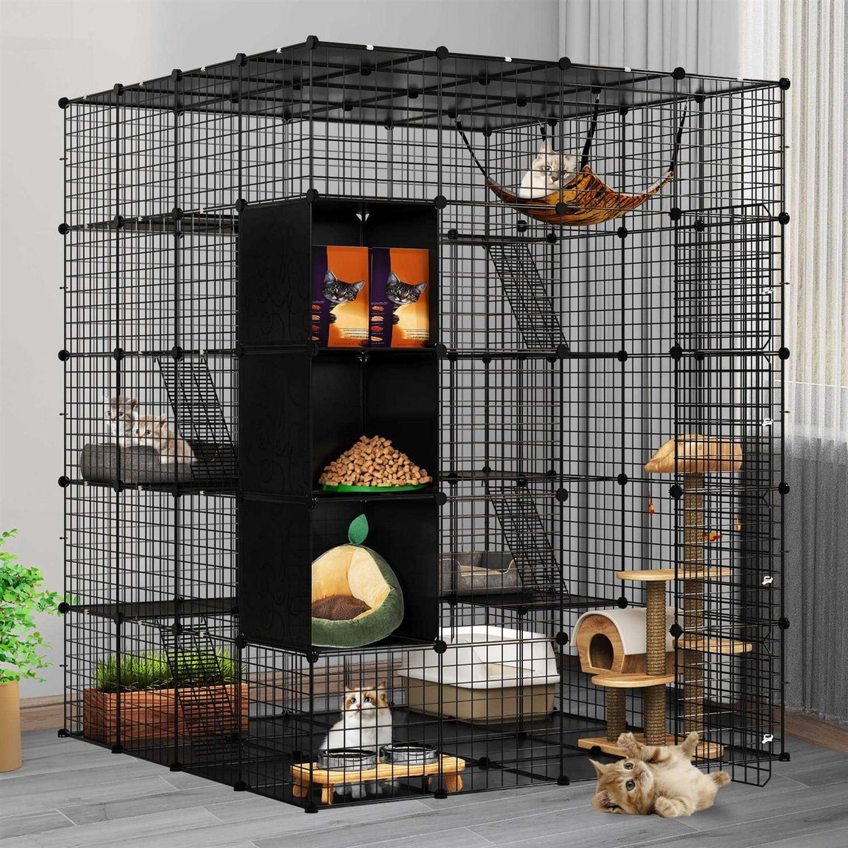 Large 5-Tier Cat Cage with Hammock T38194