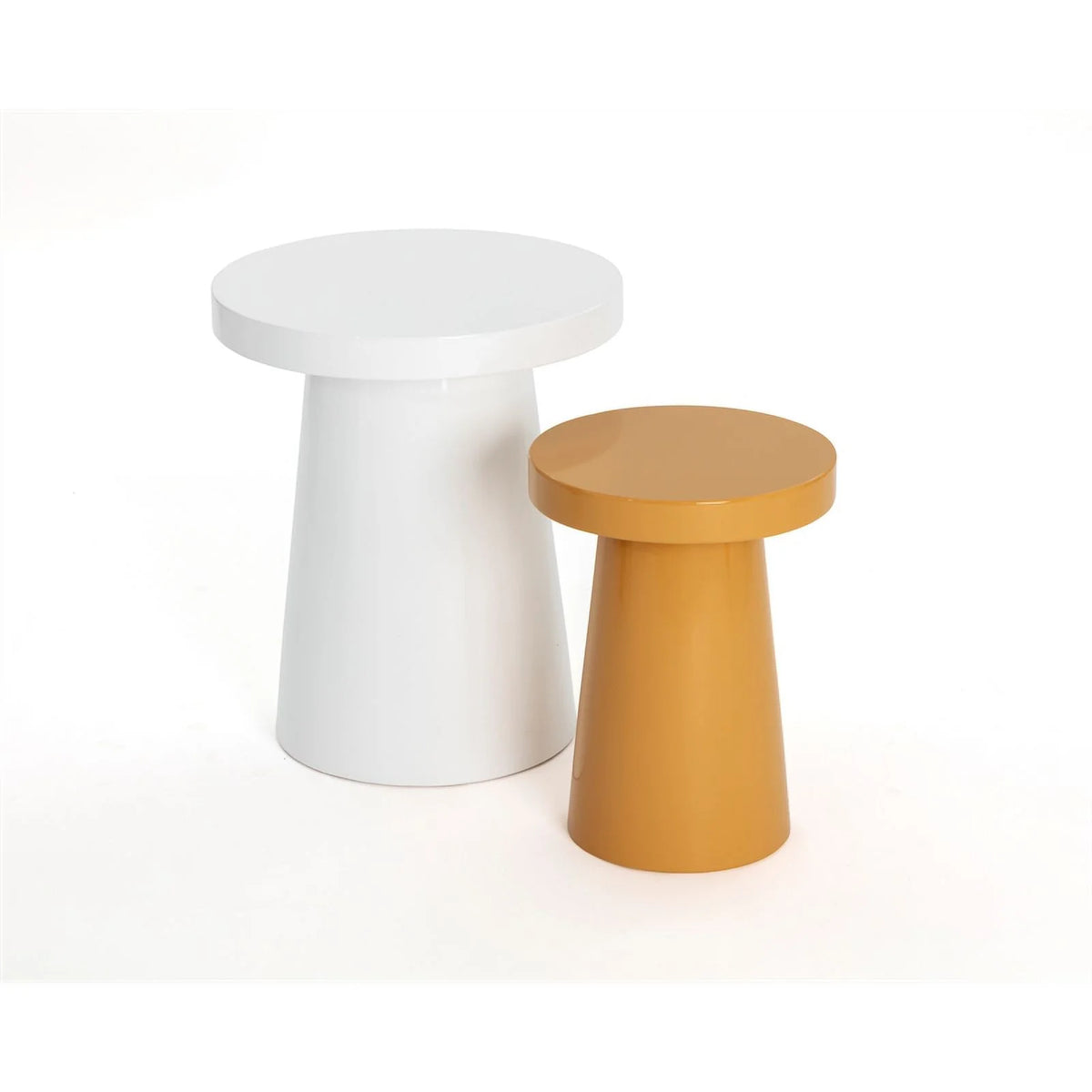 White Concrete End Table Y642