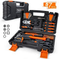 57-Piece Steel Hand Tool Set with Storage Case Black Q571680
