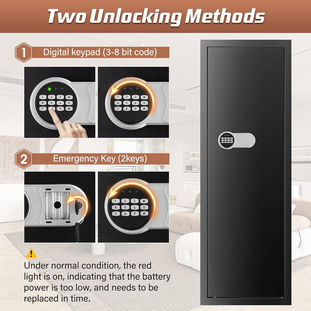 Black 7-8 Fireproof Gun Safe with Digital Keypad P871