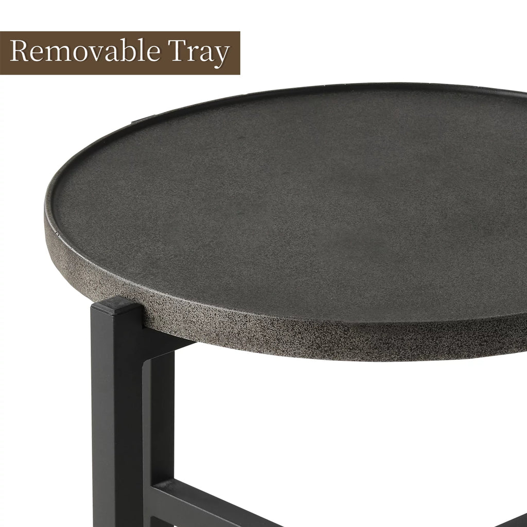 Dark Grey Concrete Round Coffee Table B922553