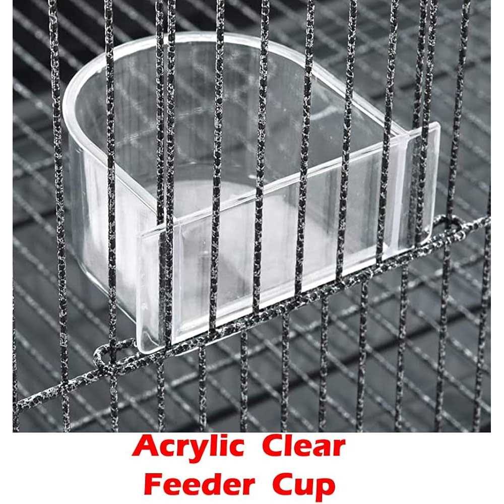 36-Inch Wrought Iron Open Play Top Bird Flight Cage with Rolling Stand L572
