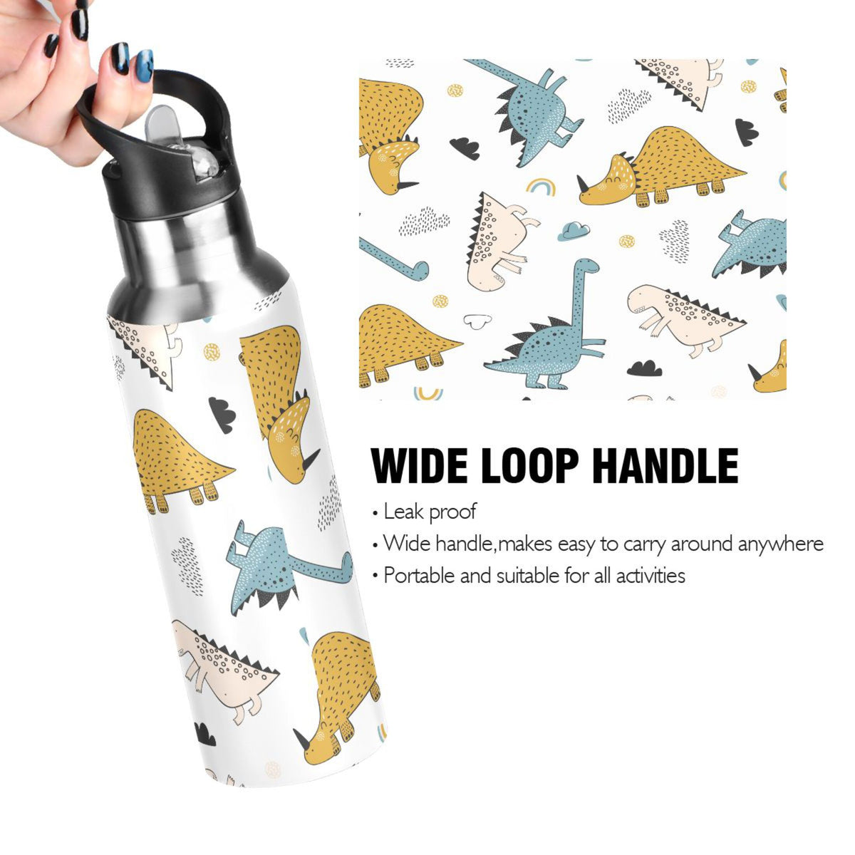 Stainless Steel Insulated Water Bottle with Straw Lid R26691