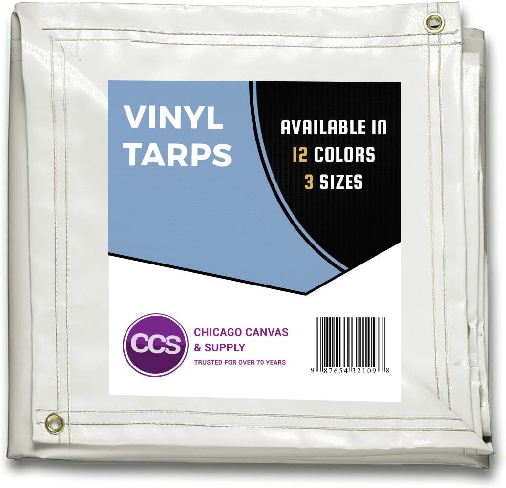 Heavy Duty Waterproof Vinyl Tarp Grey 10 by 12 Feet Pack of 2 T356