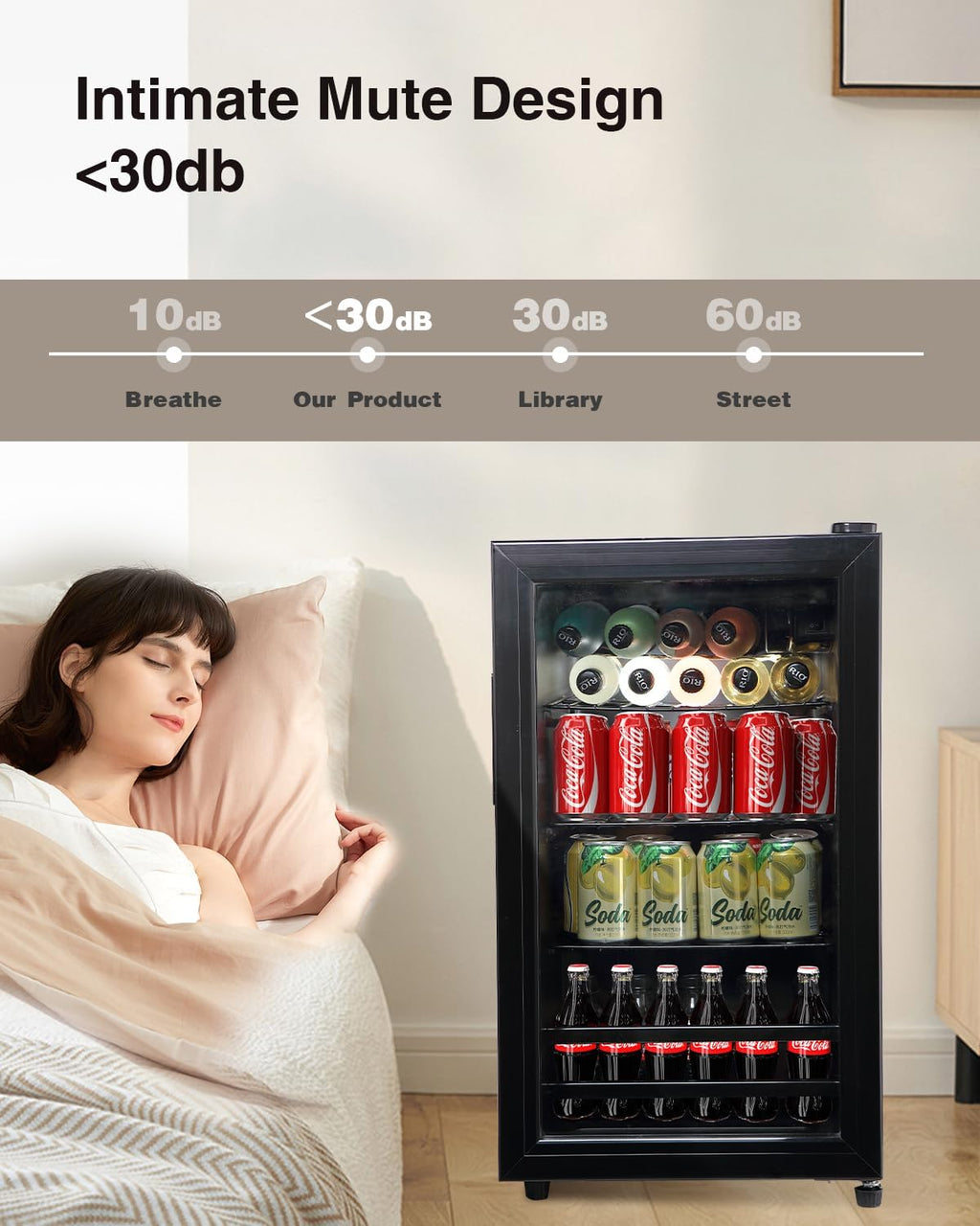 120 Can Freestanding Beverage Cooler with Glass Door L334152