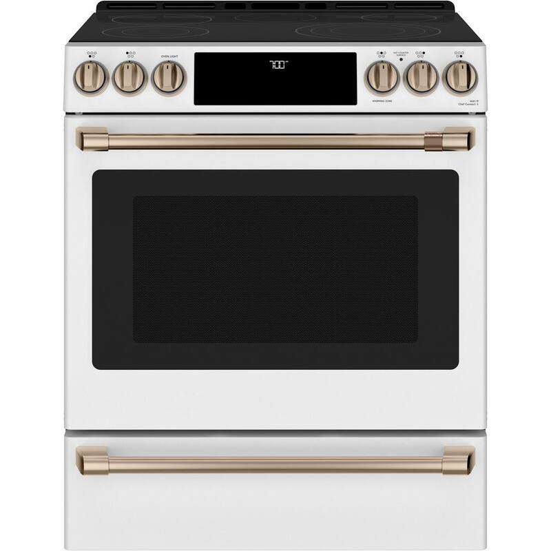 30 in. 5.7 cu. ft. Smart Slide-In Electric Range in Matte White with True Convection, Air Fry L1351