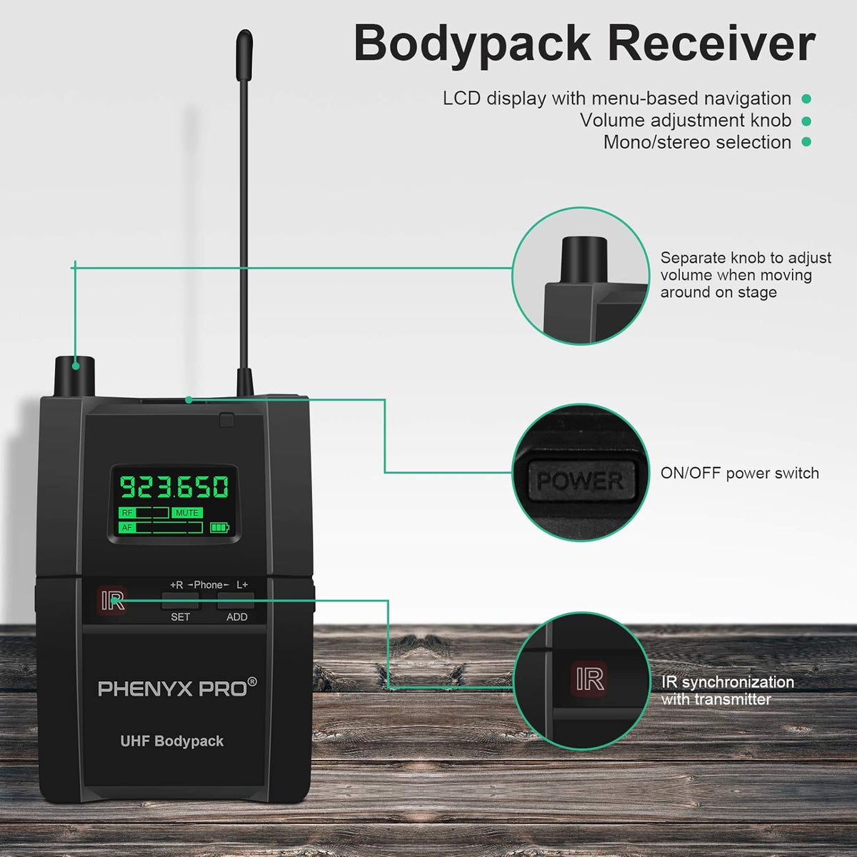 UHF Stereo Wireless In Ear Monitor System, Rack Mountable D81343