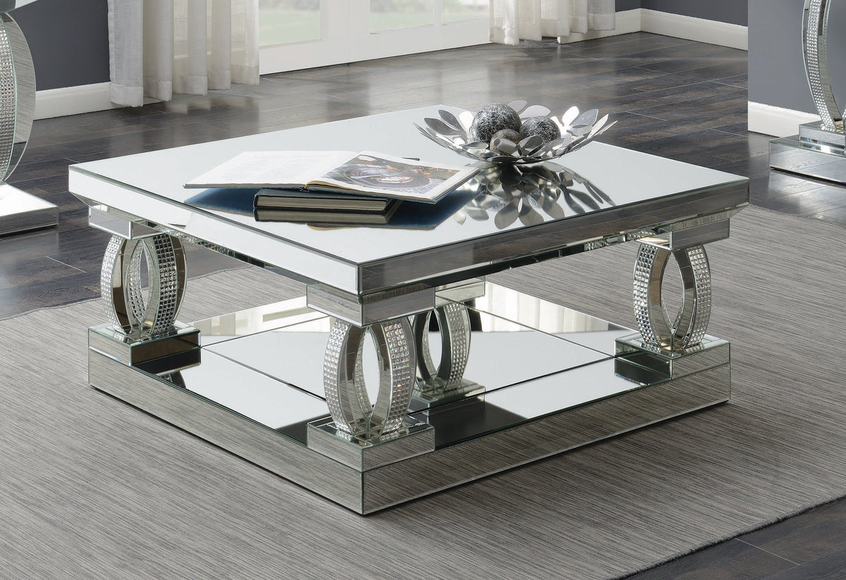 Square Coffee Table with Lower Shelf P471