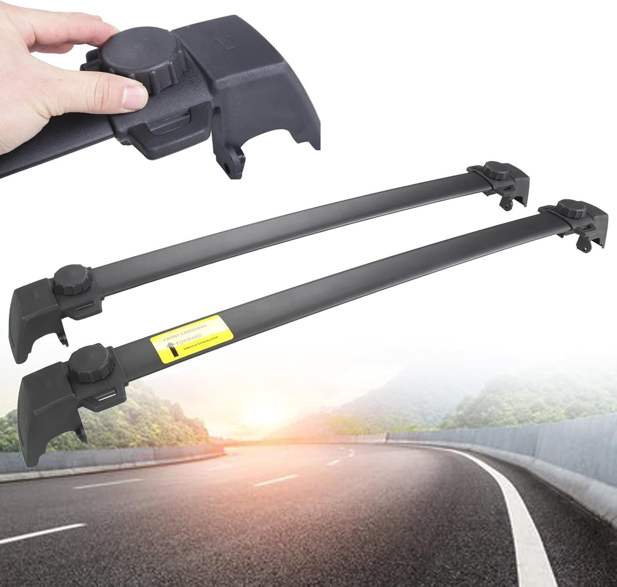 Black Roof Rack Cross Bar Rail L97209