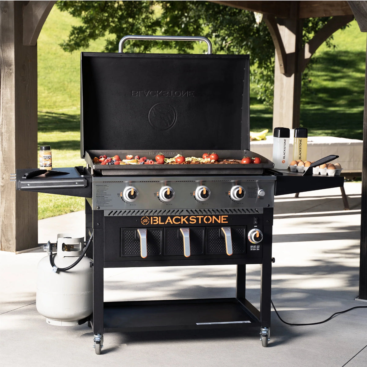4-Burner Propane Griddle with Air Fryer and Hood T262048