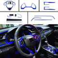18Pcs Red ABS Carbon Fiber Print Steering Wheel Cover Trim Set S1443