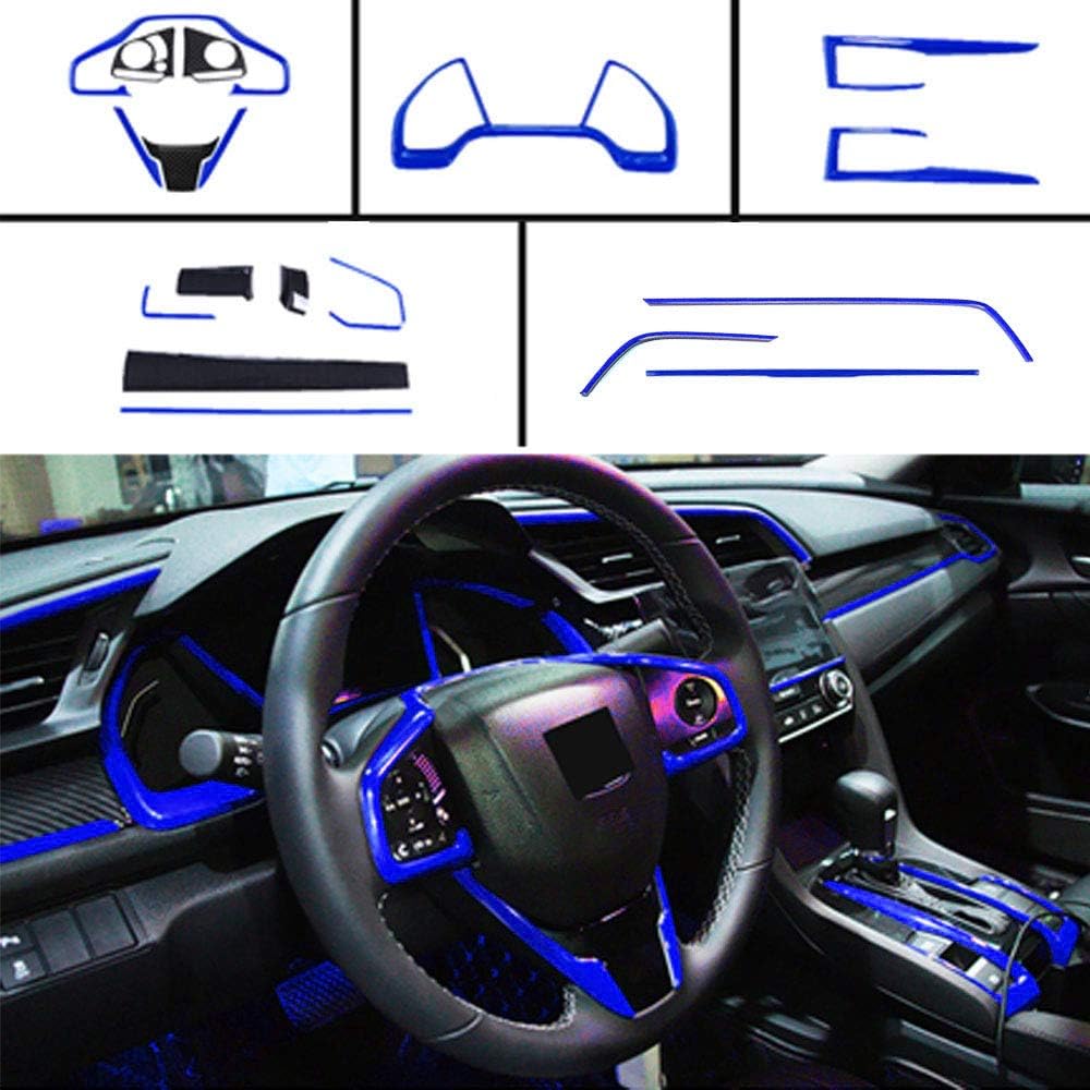 18Pcs Red ABS Carbon Fiber Print Steering Wheel Cover Trim Set S1443