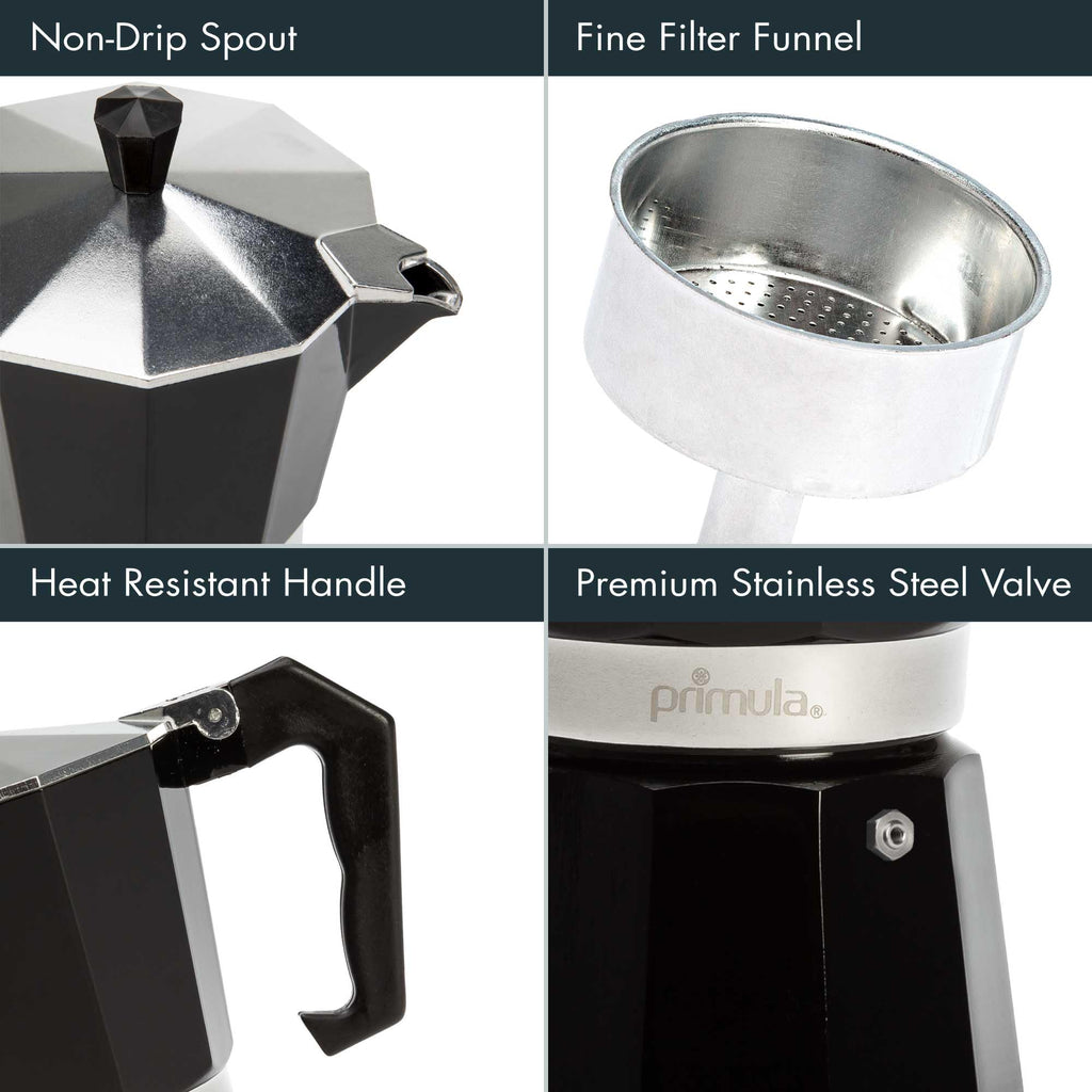 Black 6 Cup Stovetop Espresso Maker X613