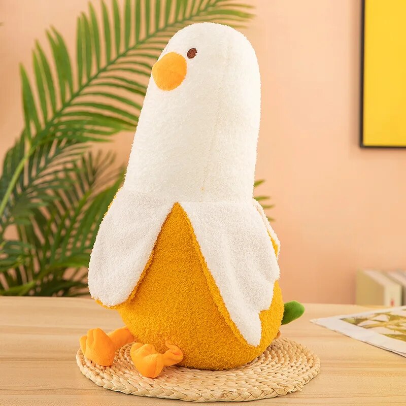 Kawaii Banana Duck Plush Toys 27CM Soft Down Cotton Cartoon Cushion T7765