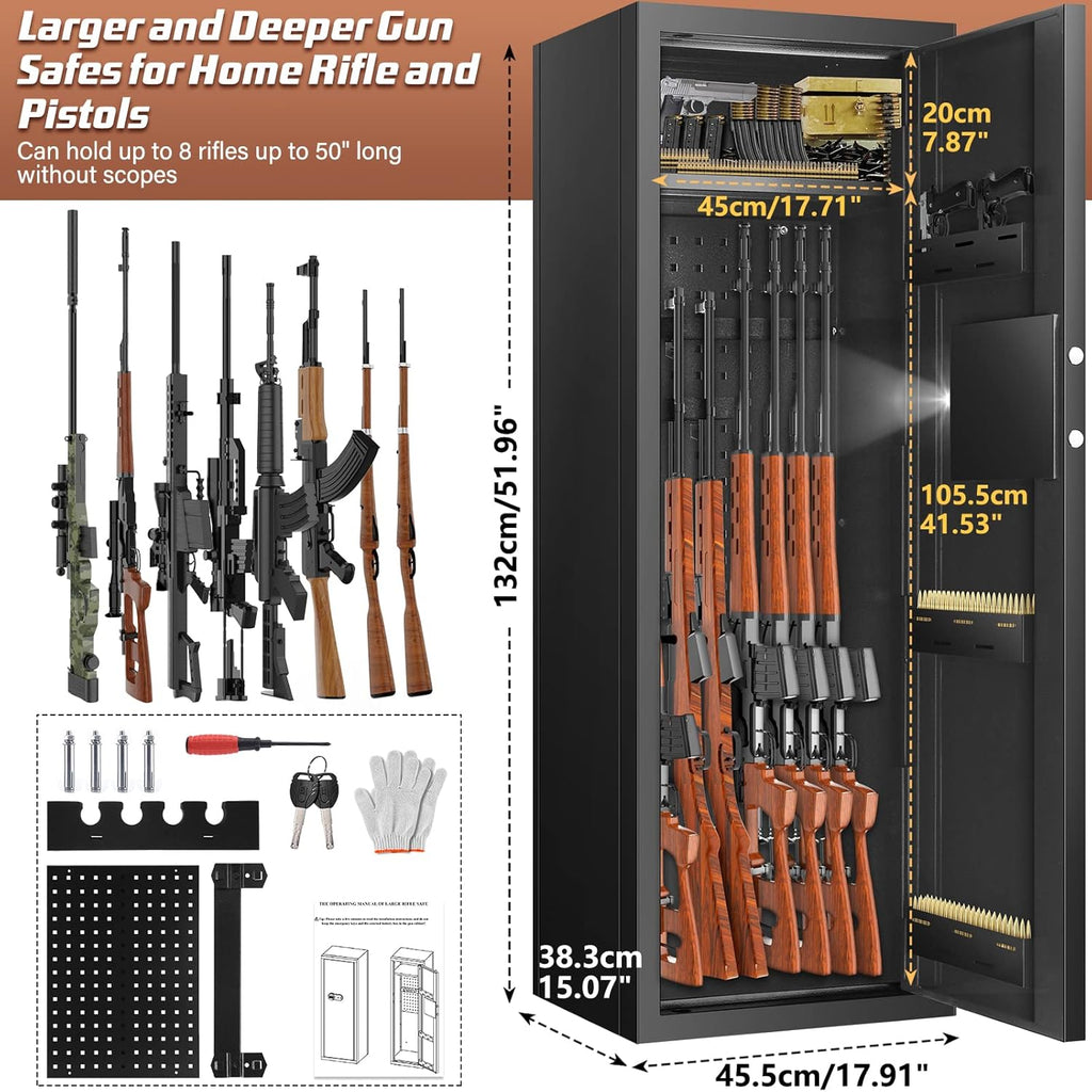 Black 7-8 Fireproof Gun Safe with Digital Keypad P871