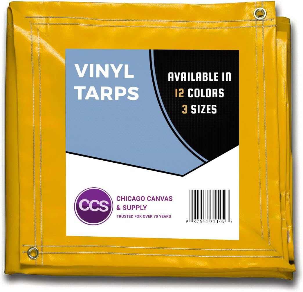 Heavy Duty Waterproof Vinyl Tarp Grey 10 by 12 Feet Pack of 2 T356