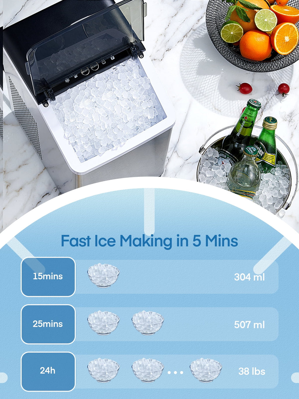 Stainless Steel Countertop Pellet Ice Maker W1947