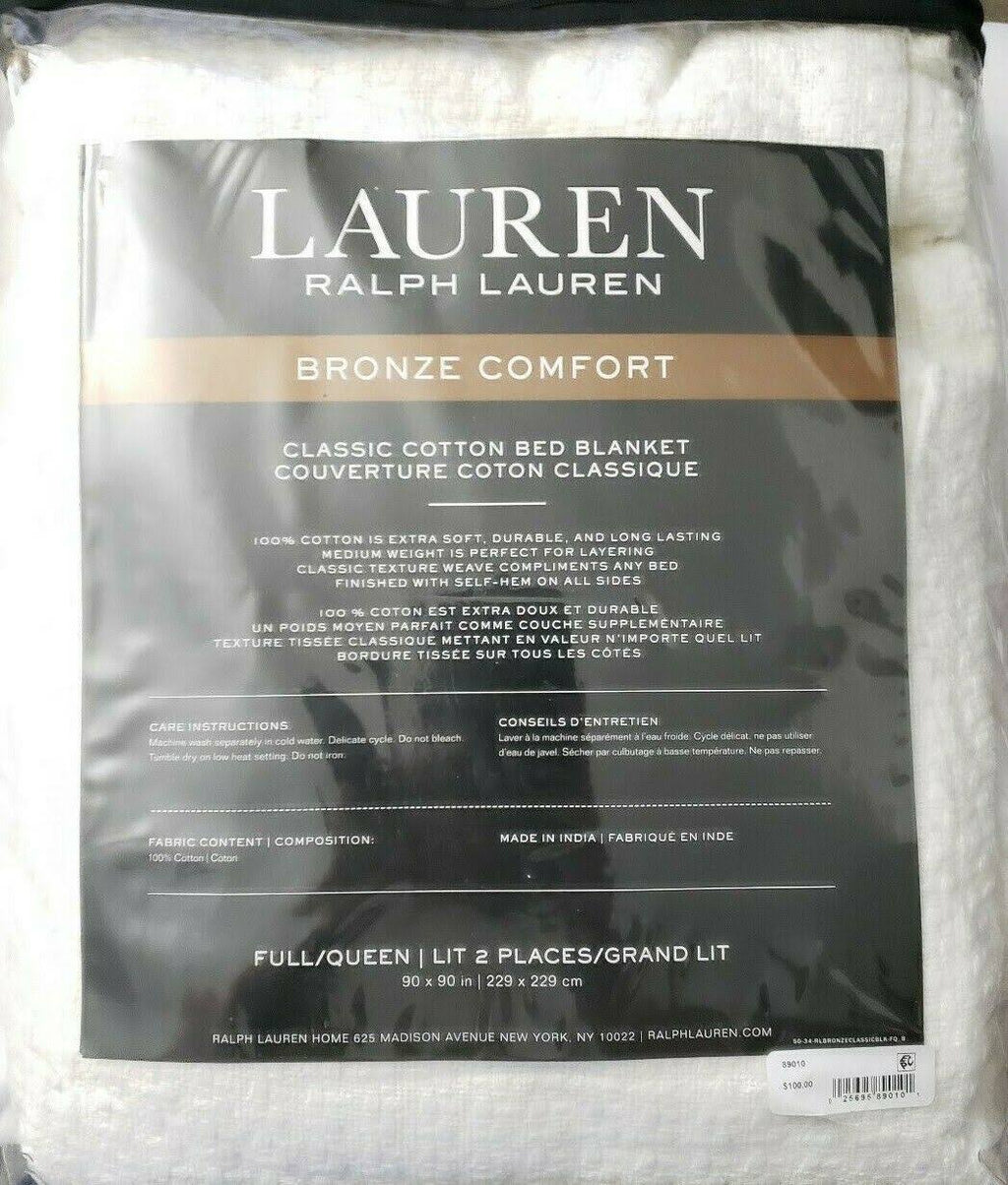 100% Cotton Full/Queen Blanket - White O54231
