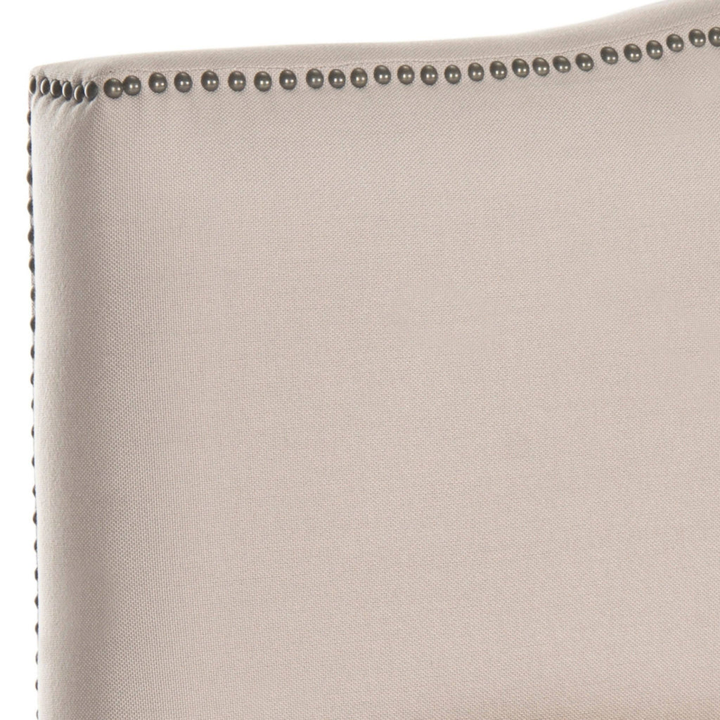 Taupe Brass Nailhead Headboard (Full) I750