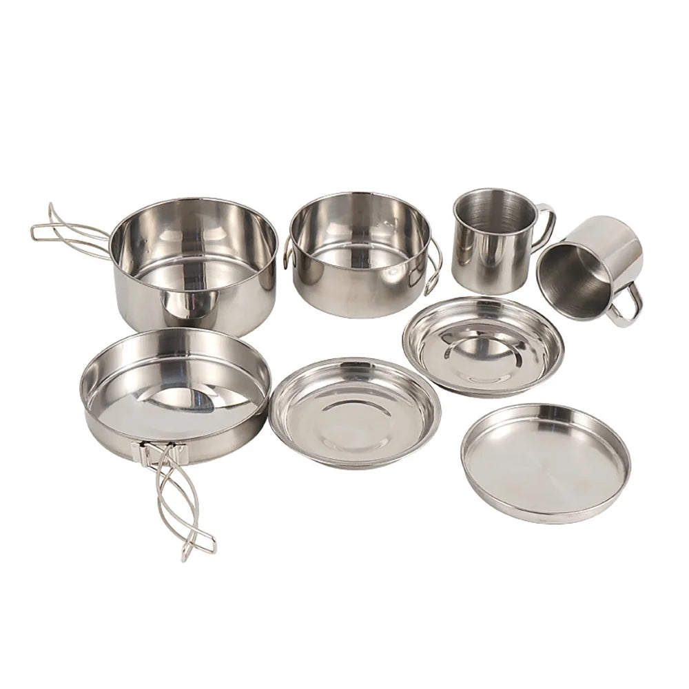 8PCS Stainless Steel Camping Cookware Set I608