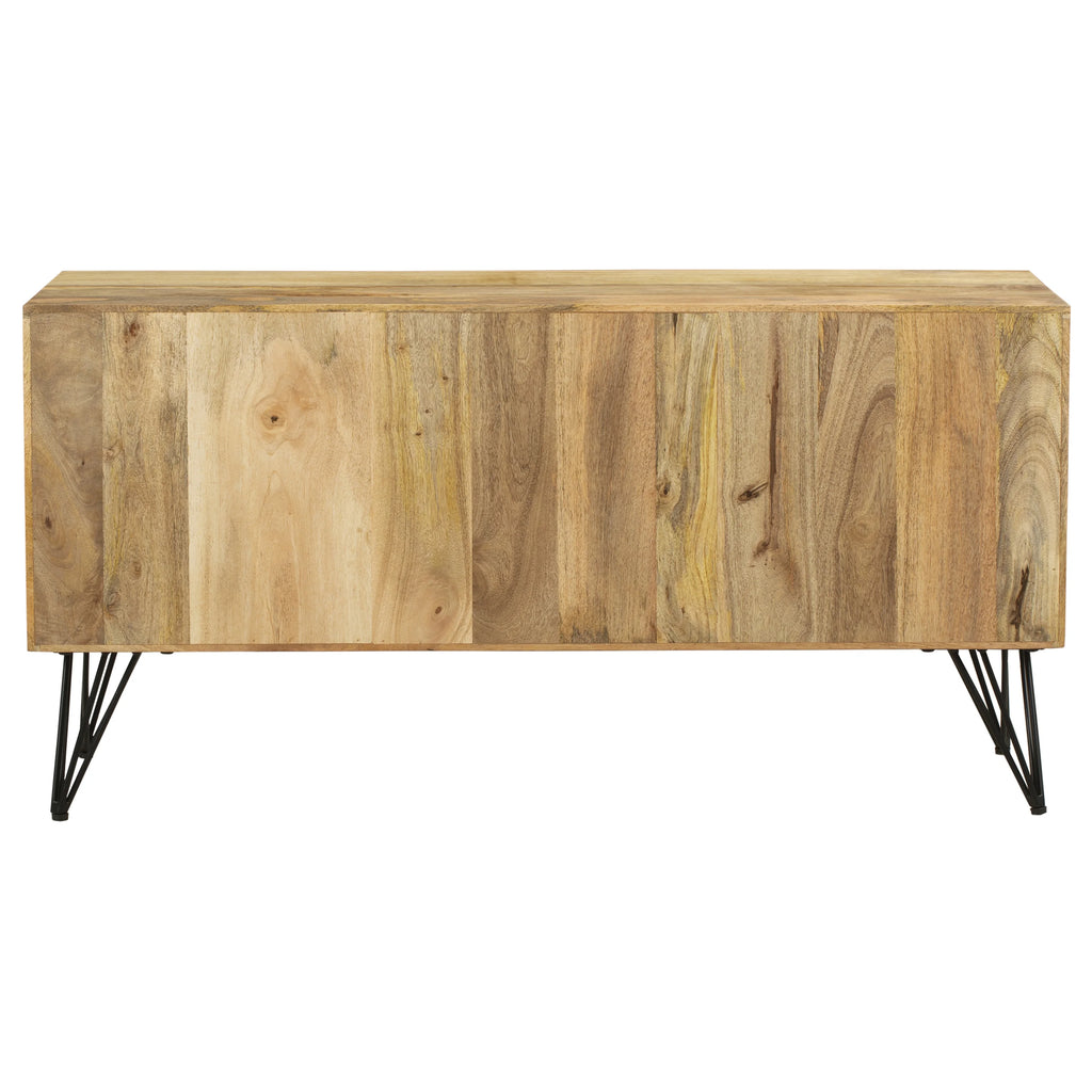 Oak Brown and Black TV Entertainment Unit with 2 Doors M785831