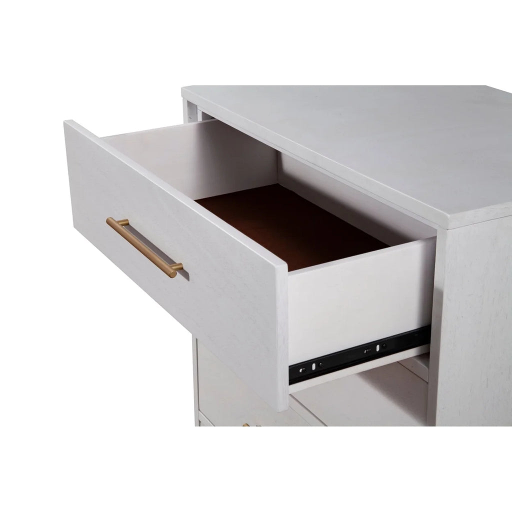 34 Inch 3 Drawer Wooden Chest with Metal Base J55145