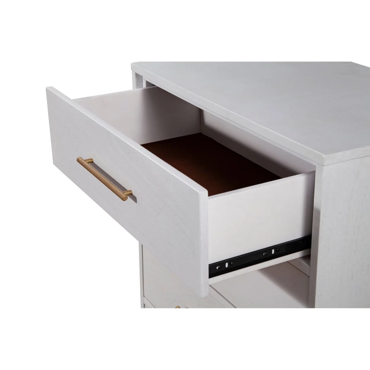 34 Inch 3 Drawer Wooden Chest with Metal Base J55145