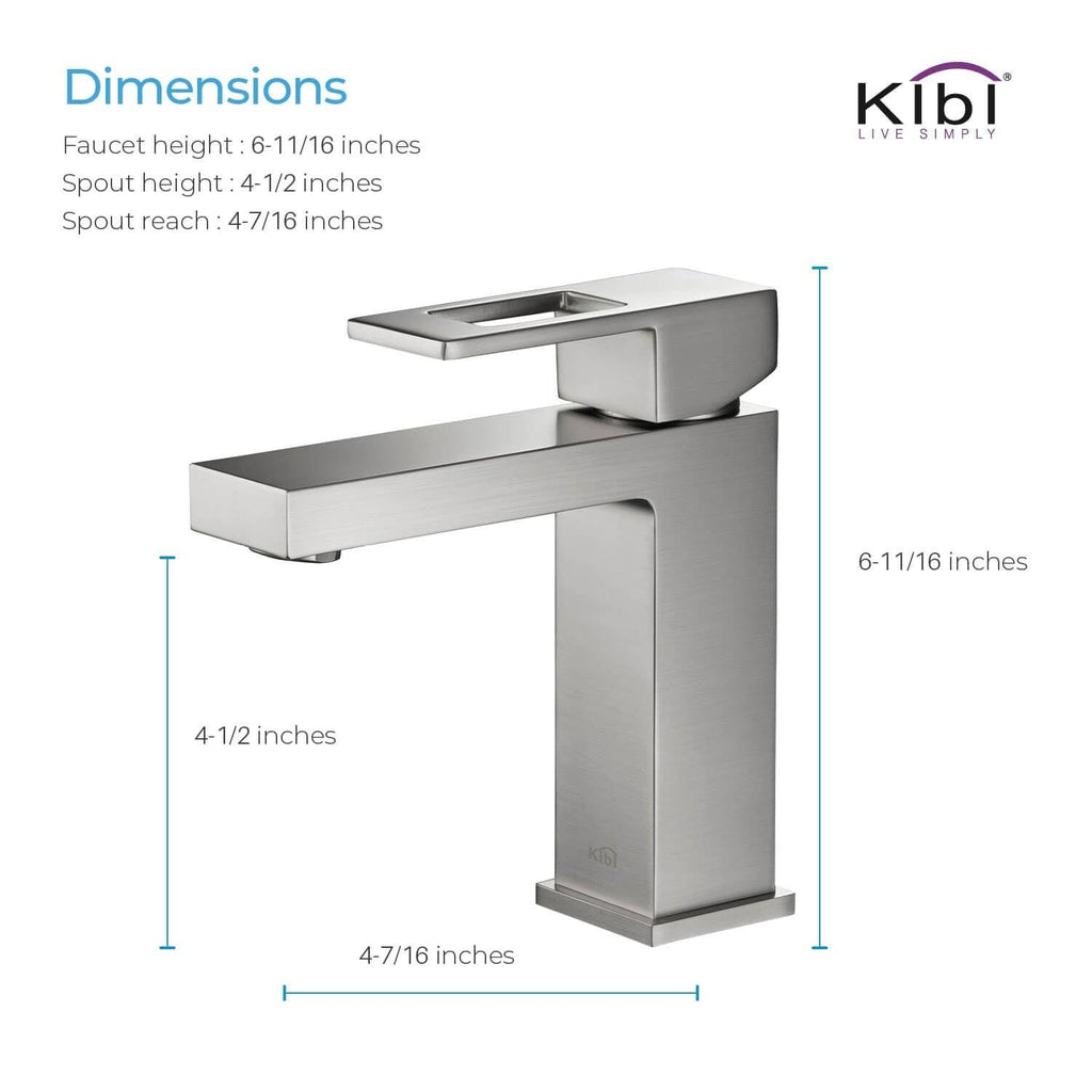 Brushed Nickel Single Hole Bathroom Faucet Q97731
