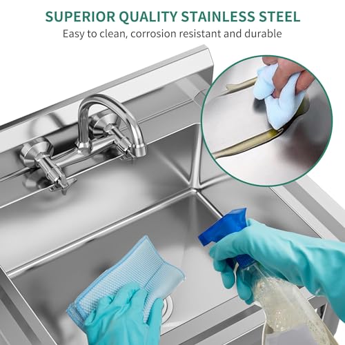 Stainless Steel Freestanding Single Bowl Utility Sink with Workbench V898