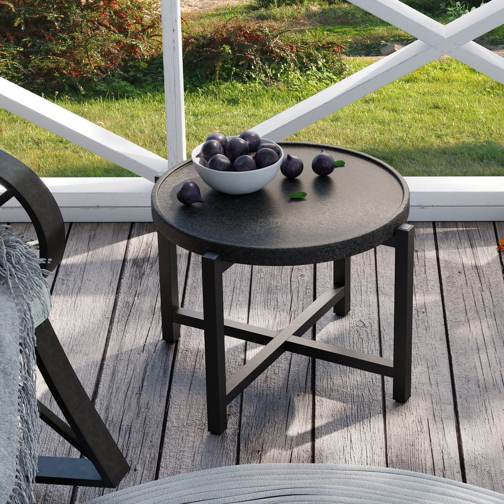 Dark Grey Concrete Round Coffee Table B922553