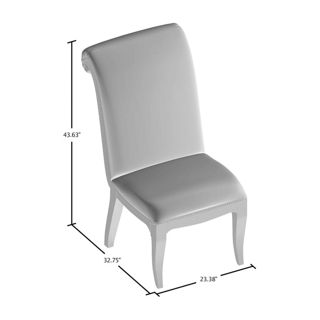 Espresso and Beige Fabric Side Chair Set of 2 E18719