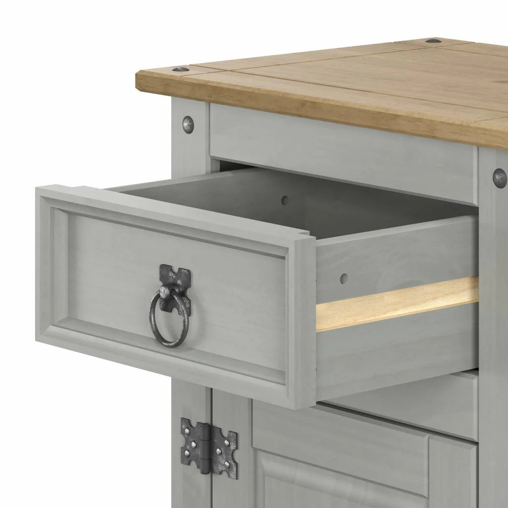 Gray 1 Door 1 Drawer Wood Nightstand L360978